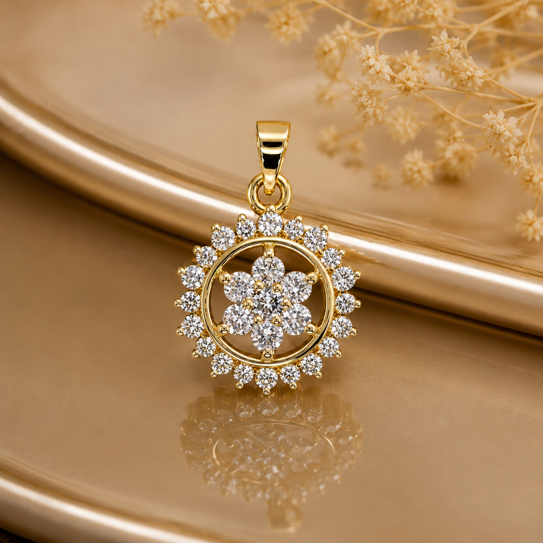 Floral Cluster Pendant Necklace