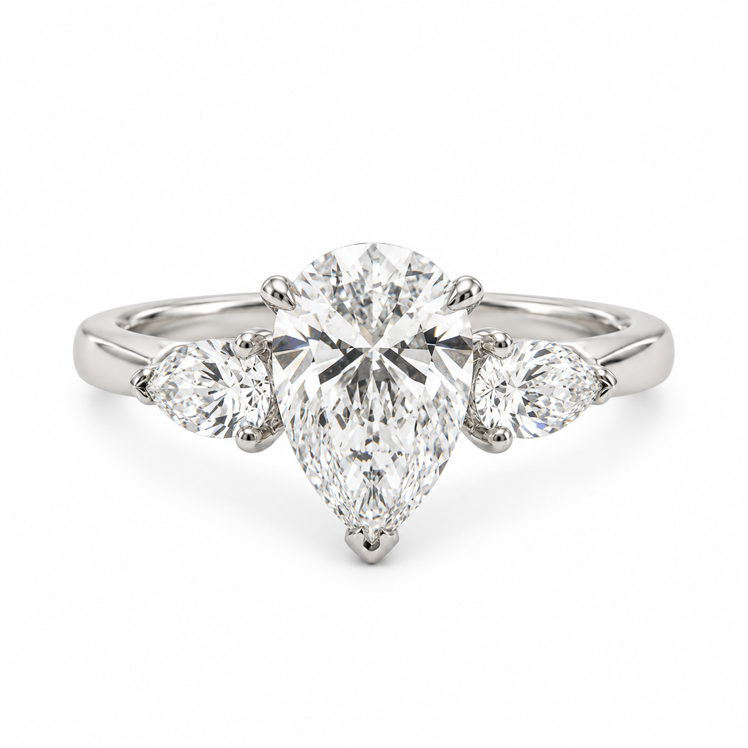 Elegant Pear Diamond Ring