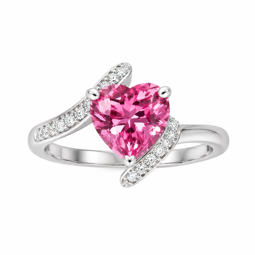 lab-grown pink sapphire ring
