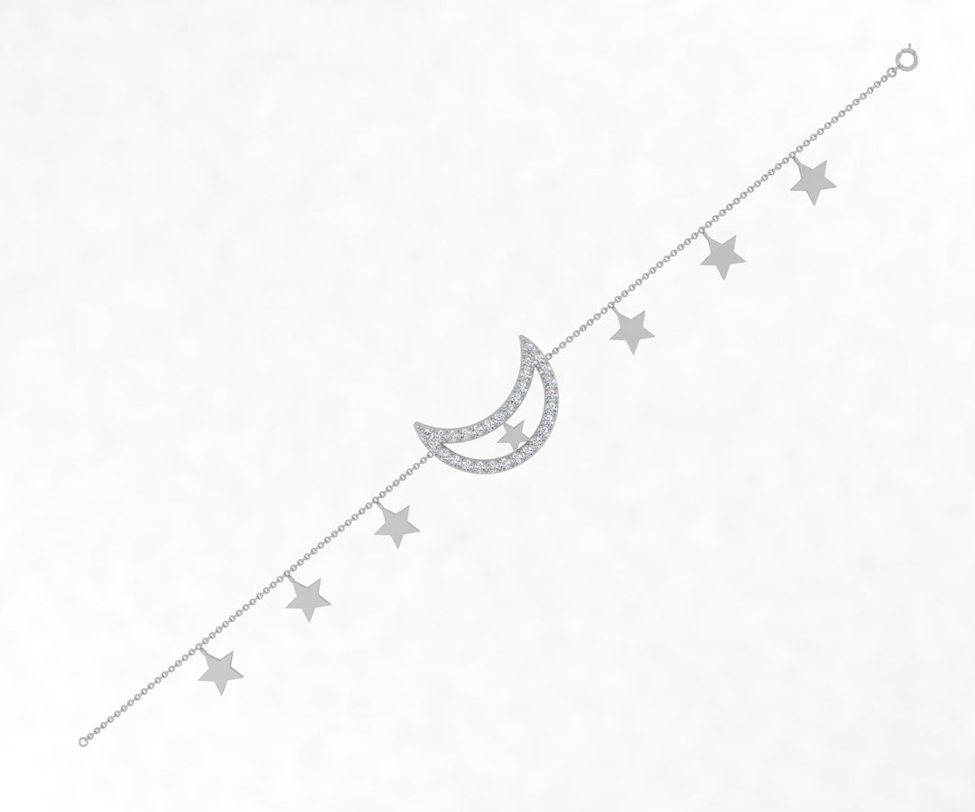 Star-Moon Diamond Bracelet