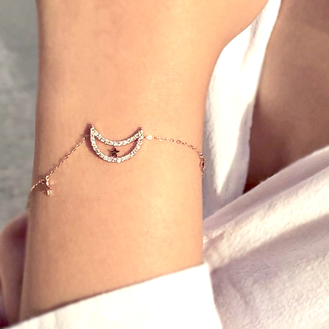 Star-Moon Diamond Bracelet