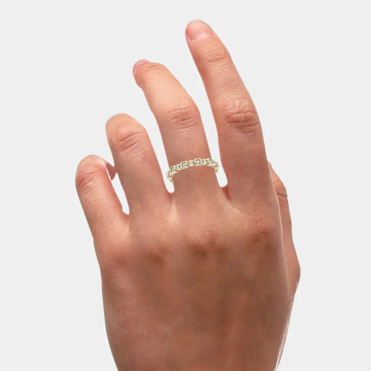 Delicate band diamond ring