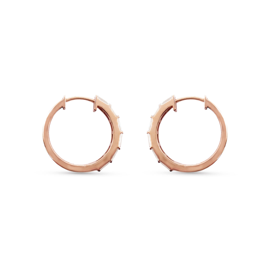 Baguette Diamond Hoop Earrings