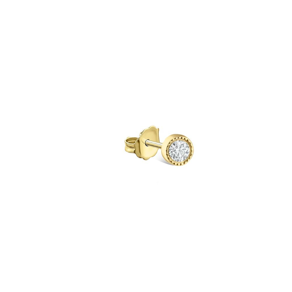 Bezel Set Diamond Stud Earring