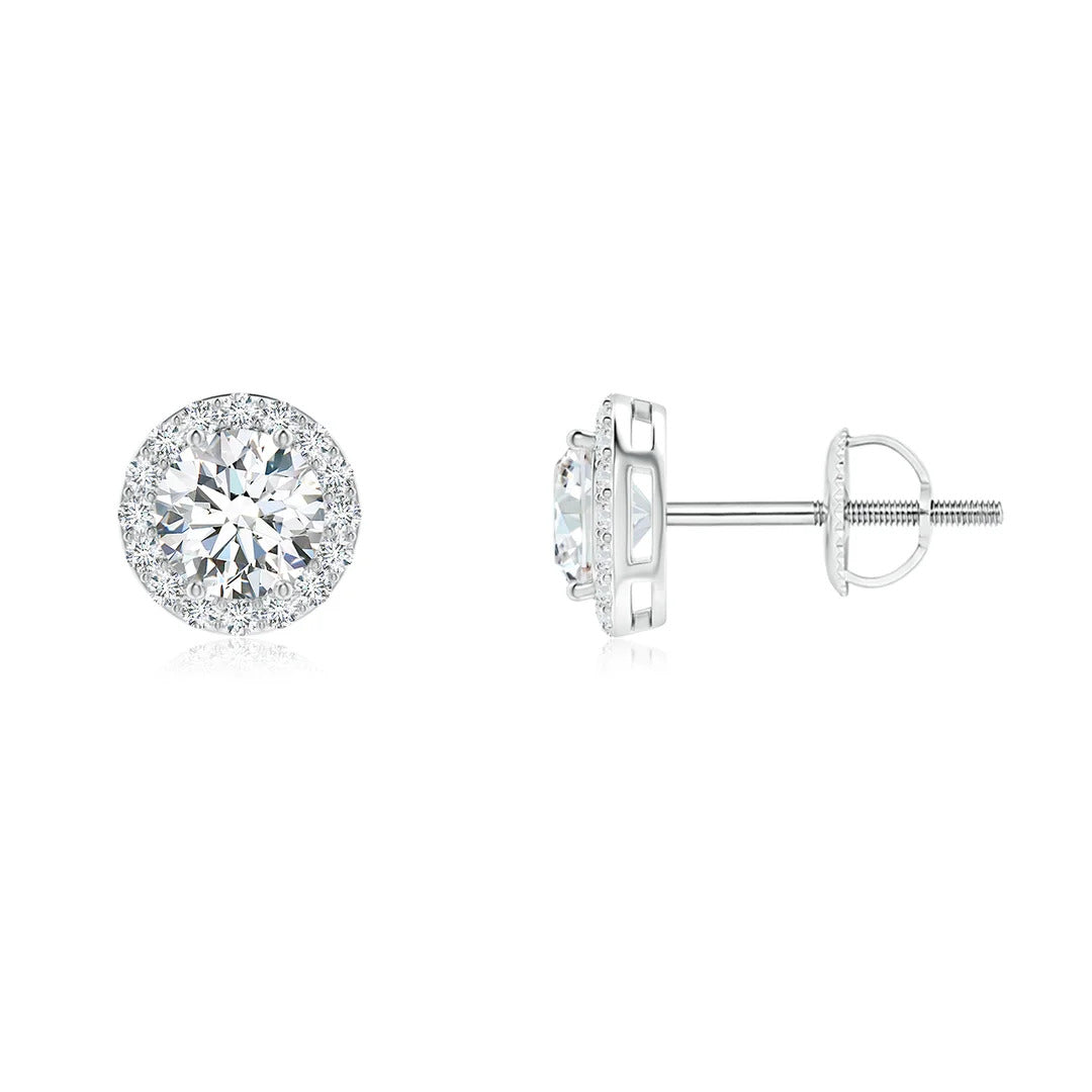 Diamond Halo Stud Earrings