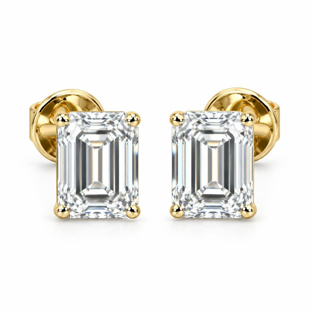 Diamond Solitaire Cut Stud Earrings
