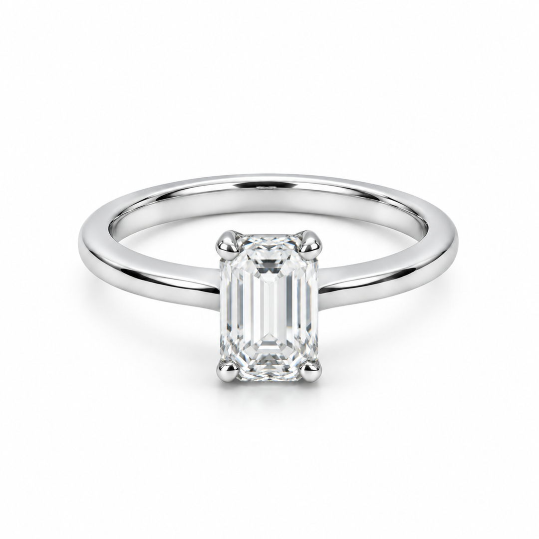 Emerald-Cut Diamond Solitaire