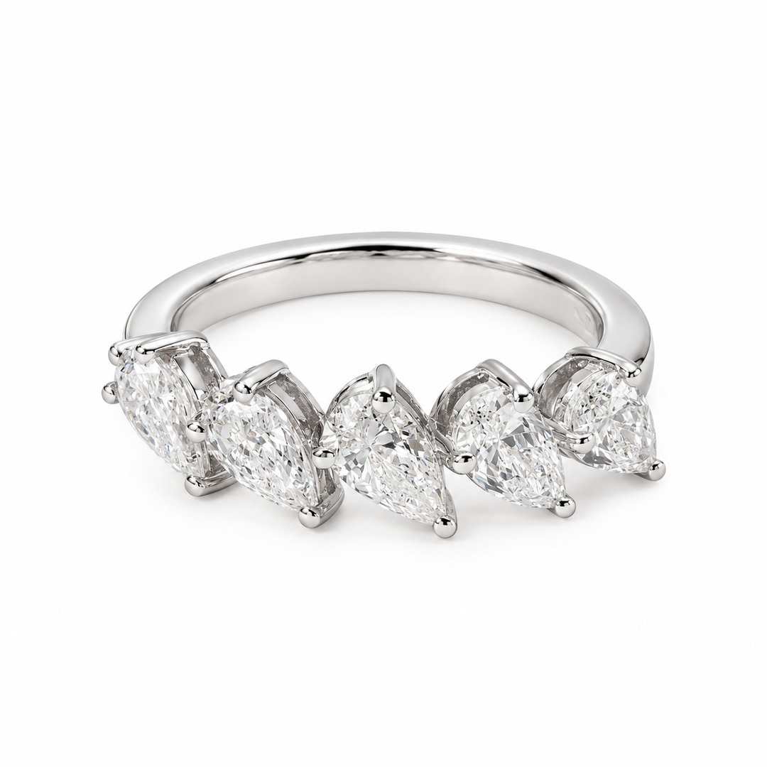 Pear-Cut Five-Stone Ring