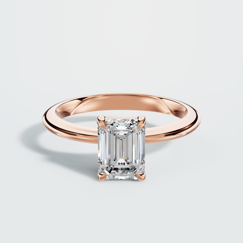 1 Carat Emerald Engagement Ring in rose gold