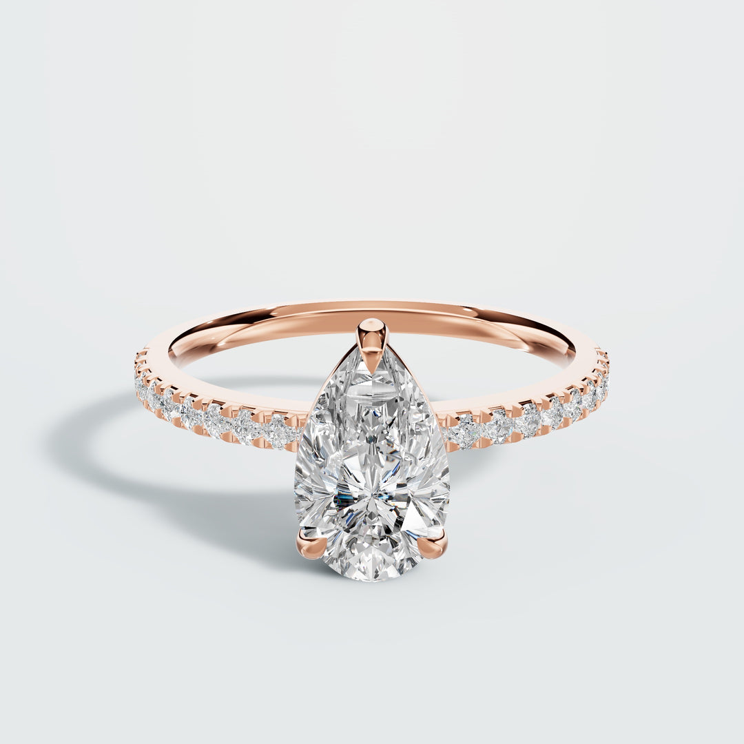 Elegant teardrop engagement ring