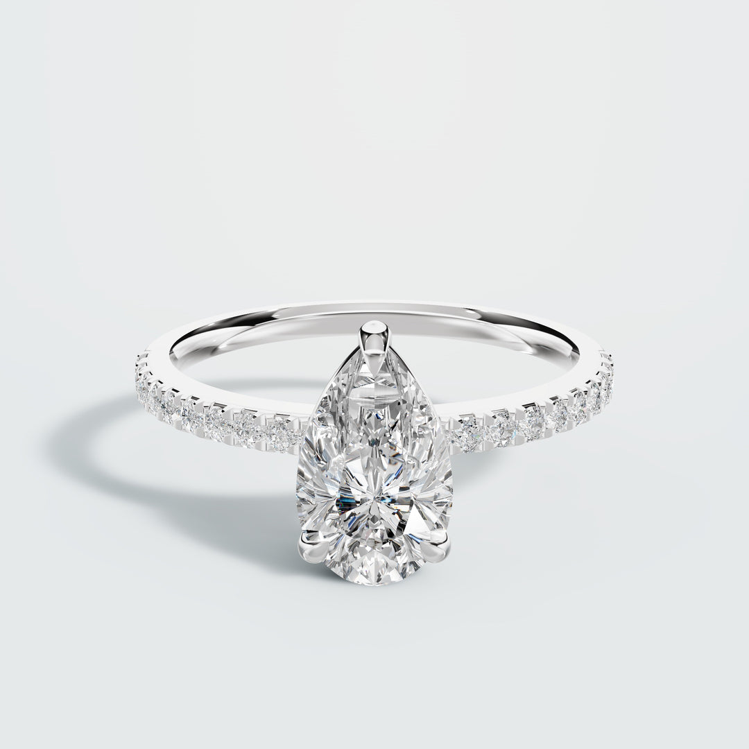 Elegant teardrop engagement ring