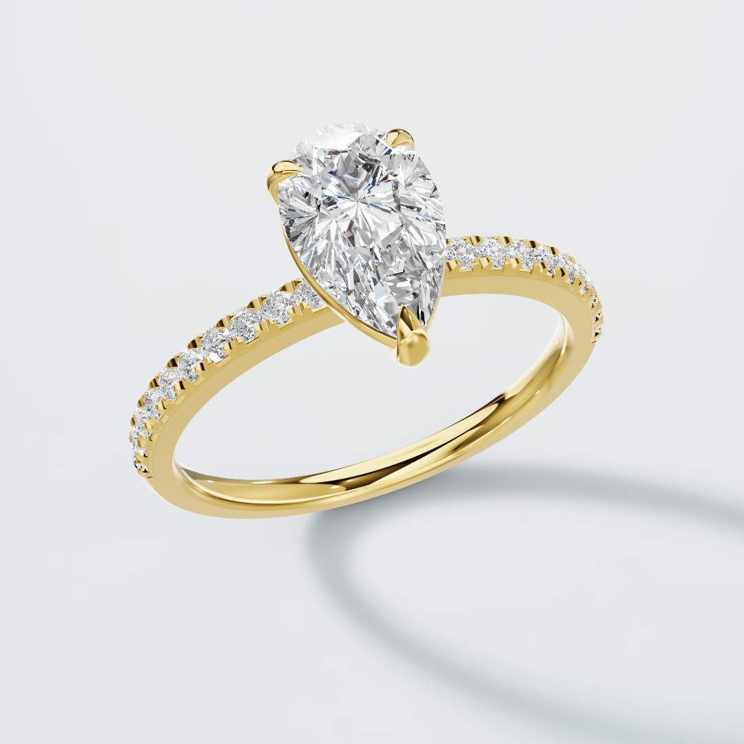Elegant teardrop engagement ring