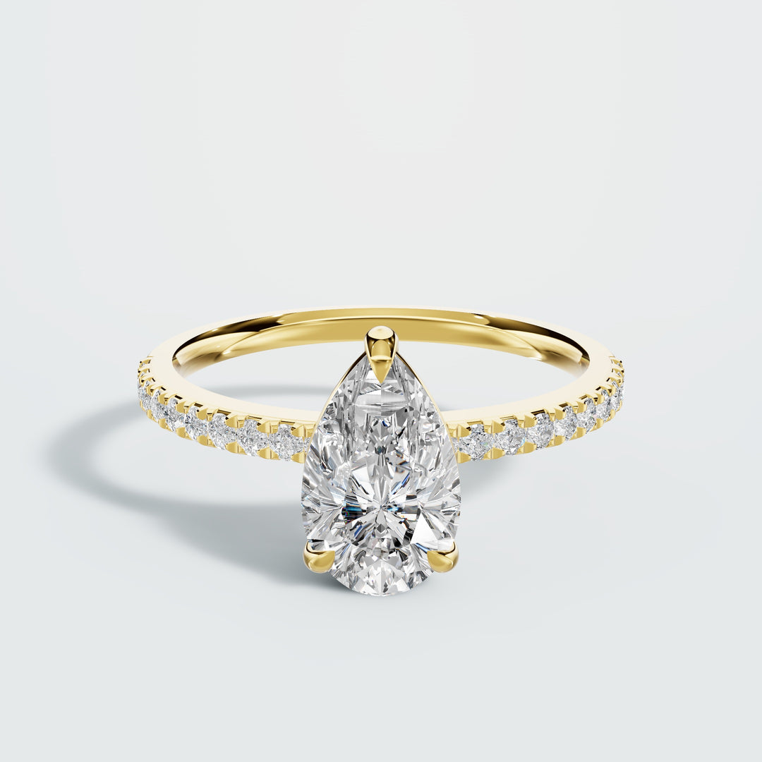 Elegant teardrop engagement ring
