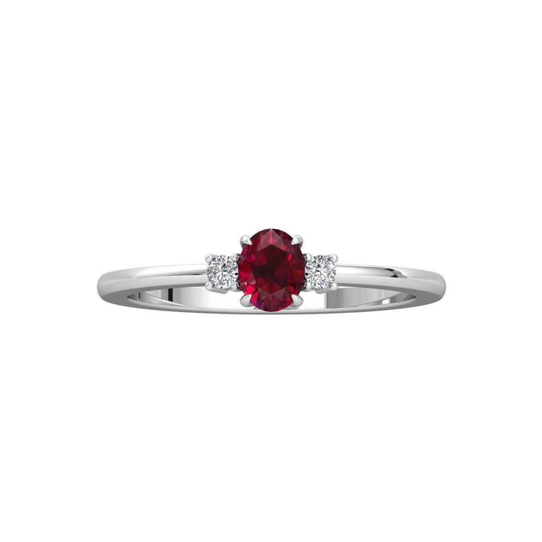 Ruby Center Stone Diamond Ring