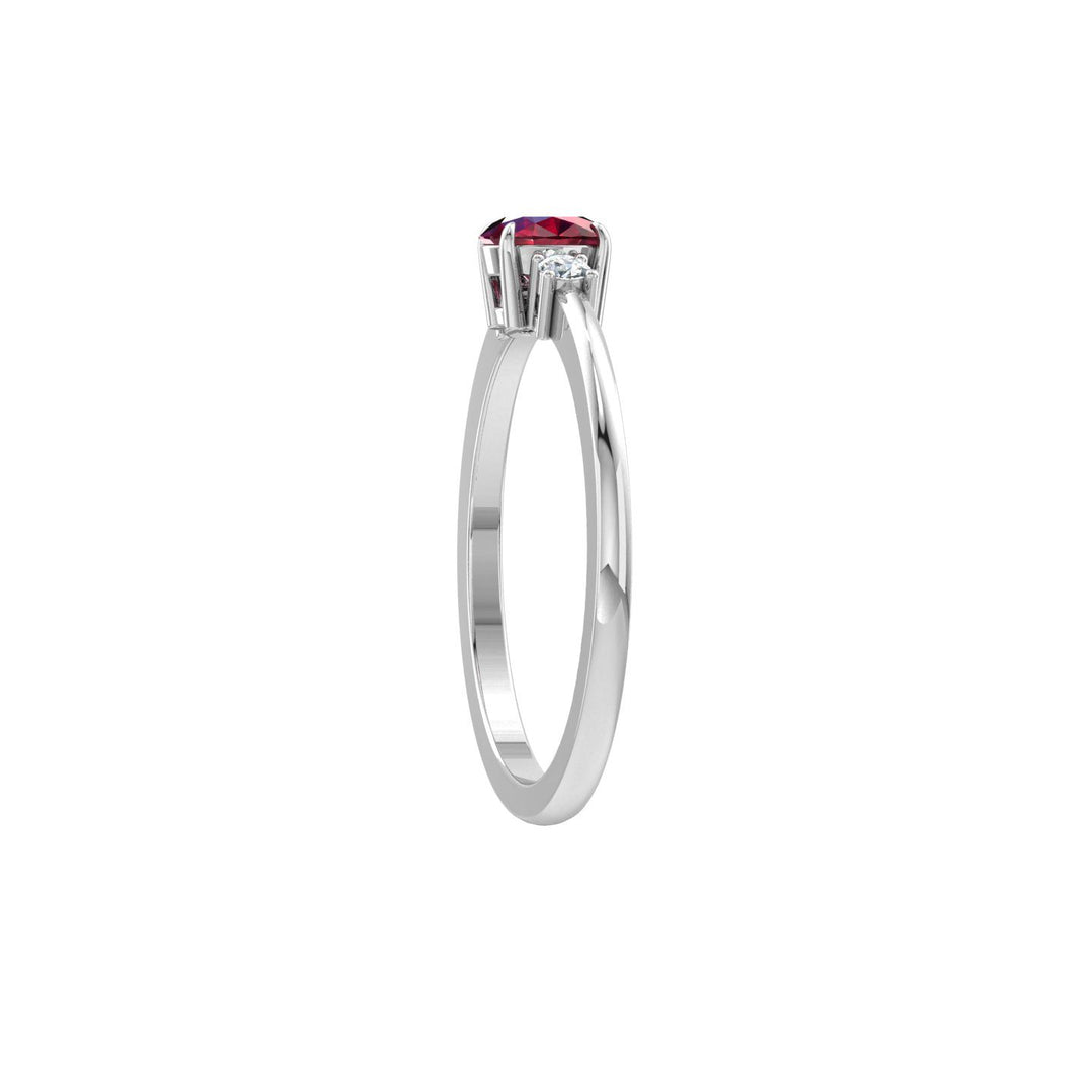 Ruby Center Stone Diamond Ring