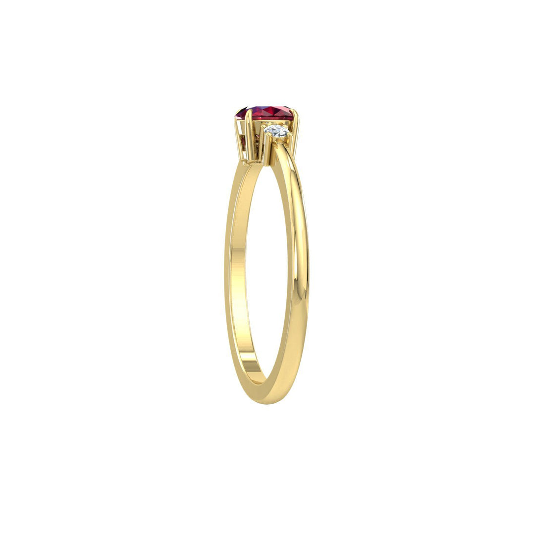 Ruby Center Stone Diamond Ring