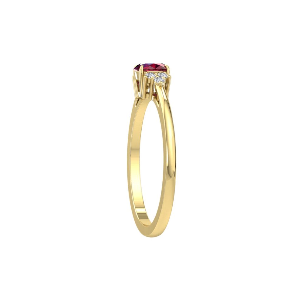 Oval Cut Ruby Cluster Diamonds Ring