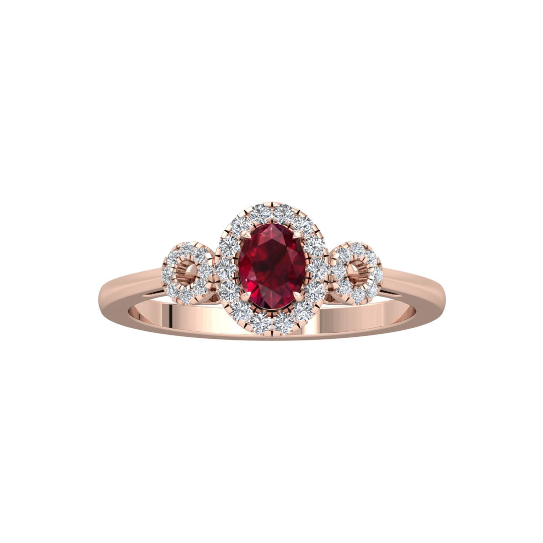 Oval Ruby Diamonds Ring