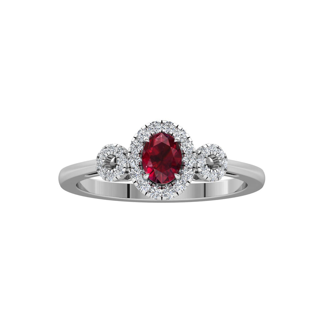 Oval Ruby Diamonds Ring