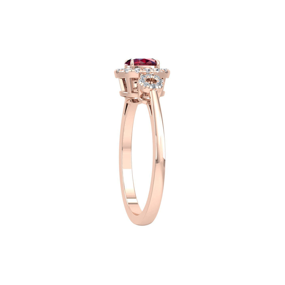 Oval Ruby Diamonds Ring