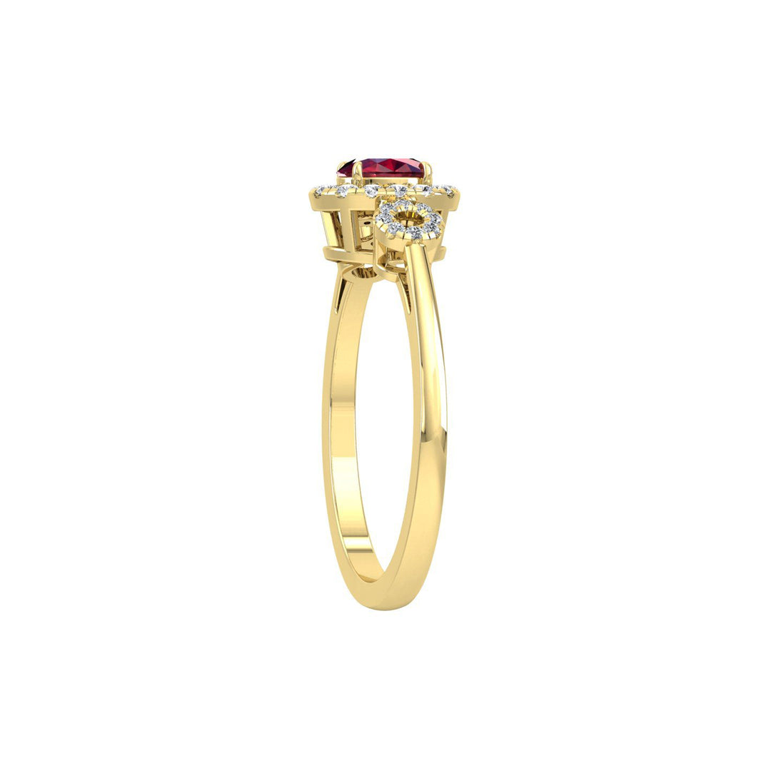 Oval Ruby Diamonds Ring