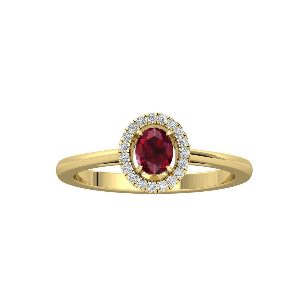 Halo Diamond Ruby Ring