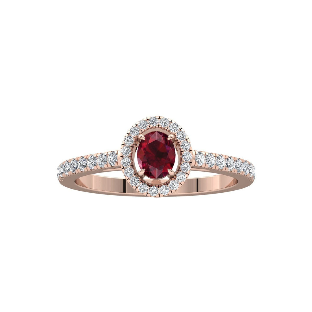 18k Oval Ruby Diamond Ring