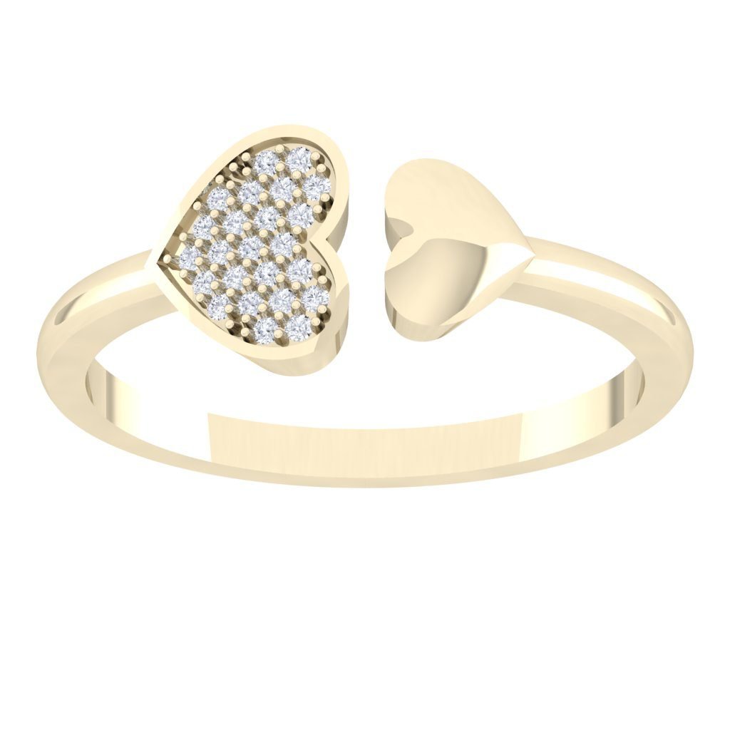 Elegant heart diamond ring