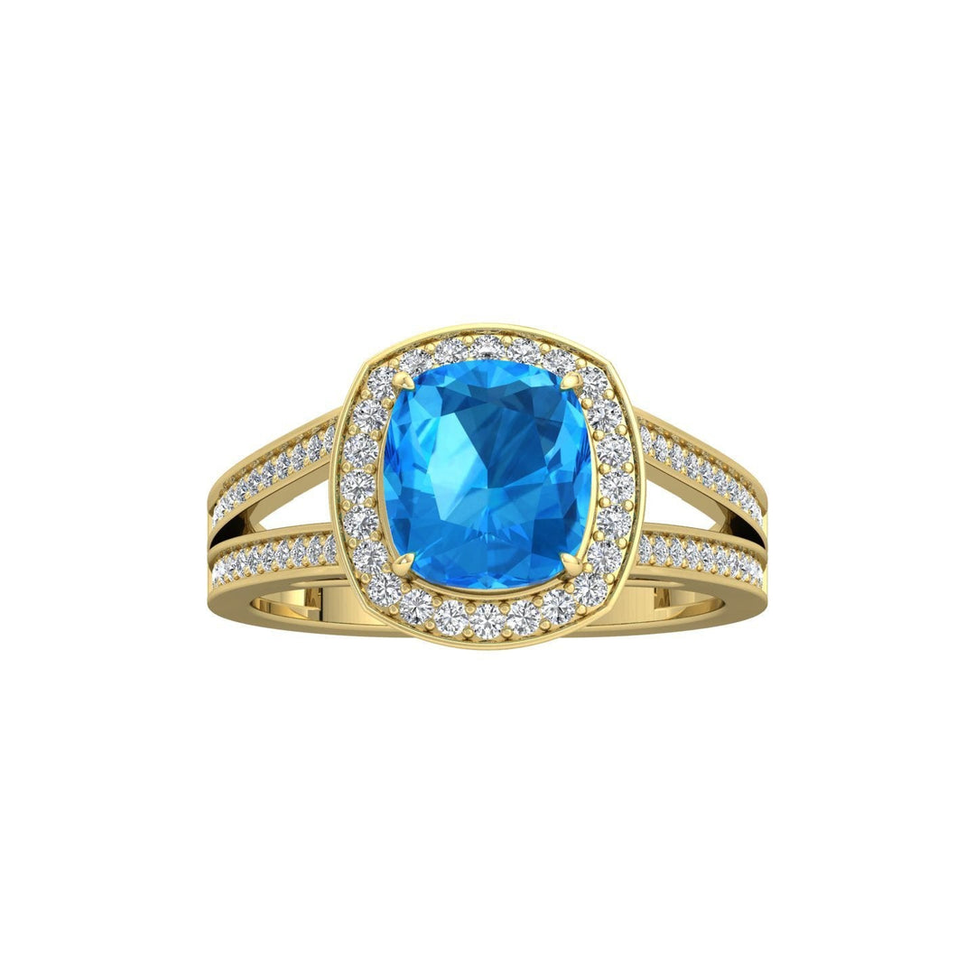 Double Band Blue Topaz Ring