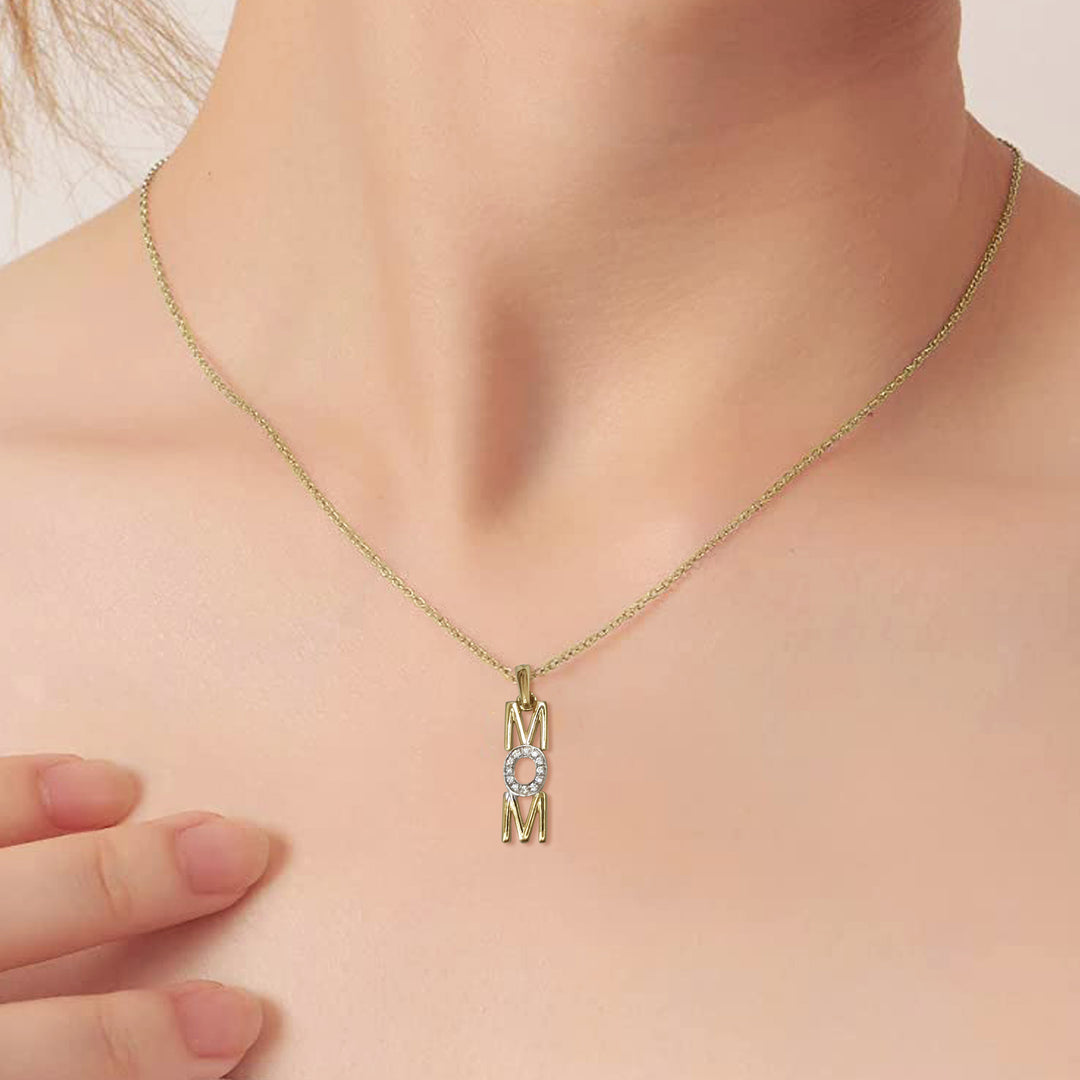 18k Mom Diamond Pendant