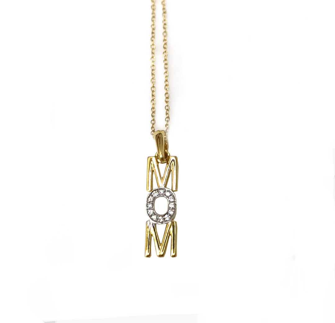 18k Mom Diamond Pendant