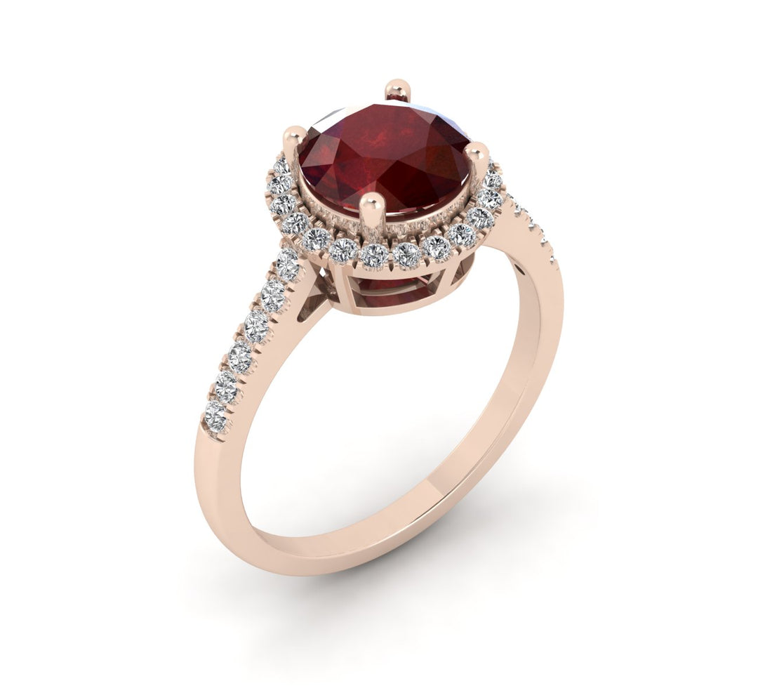 Elegant Halo Accent Diamond Ring in rose gold