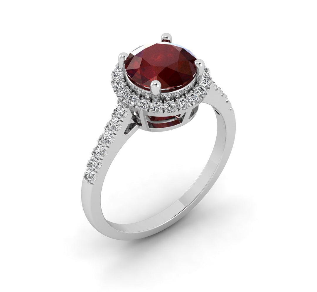 Elegant Halo Accent Diamond Ring