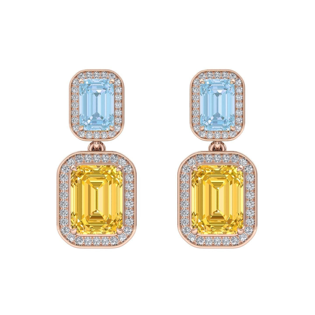 Topaz Citrine Diamond Earrings