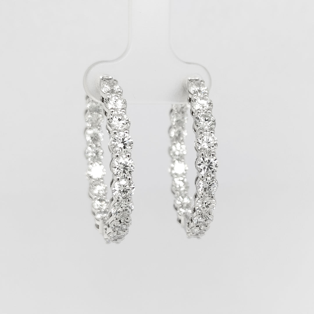 2 carat round lab diamond Hoops