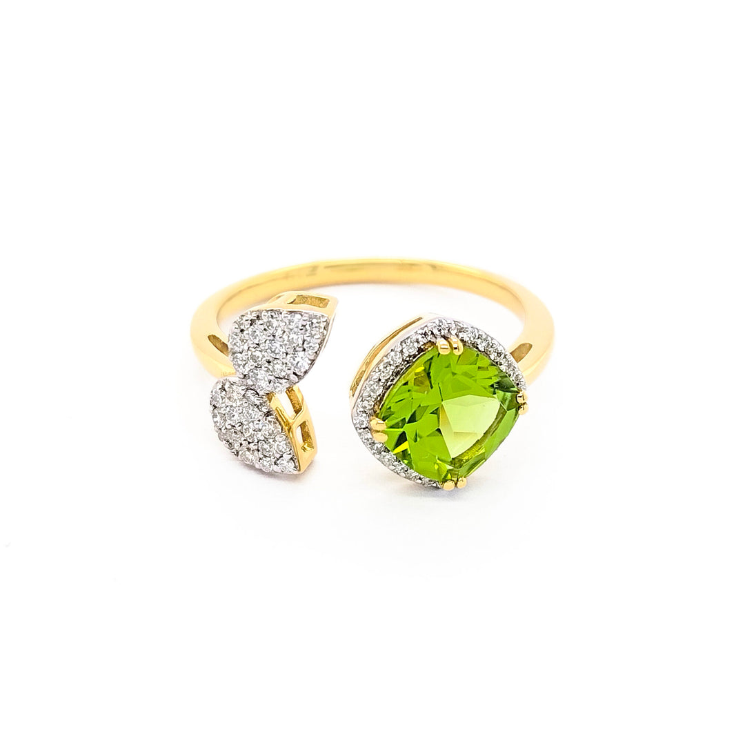 Nature inspired Peridot Diamond Ring