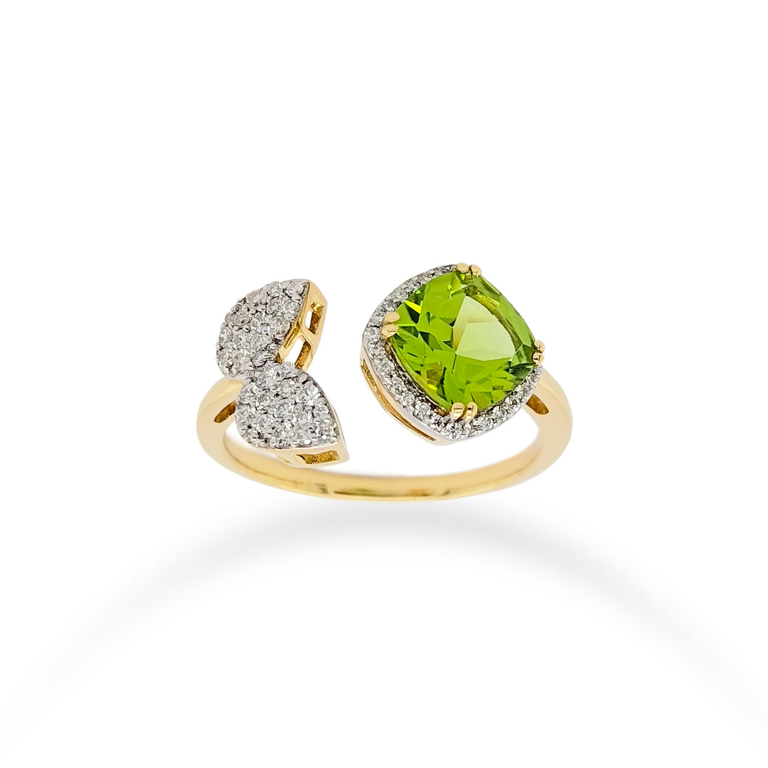 Nature inspired Peridot Diamond Ring