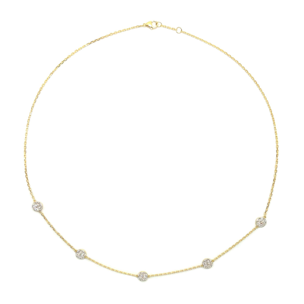 Five Round Cluster Necklace