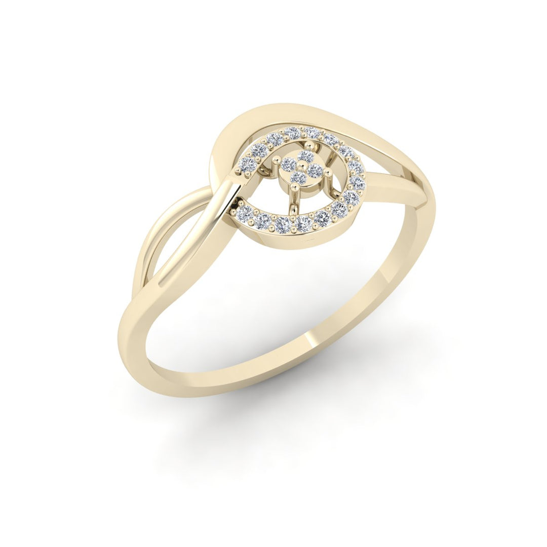 Circle of Diamond Gold Ring