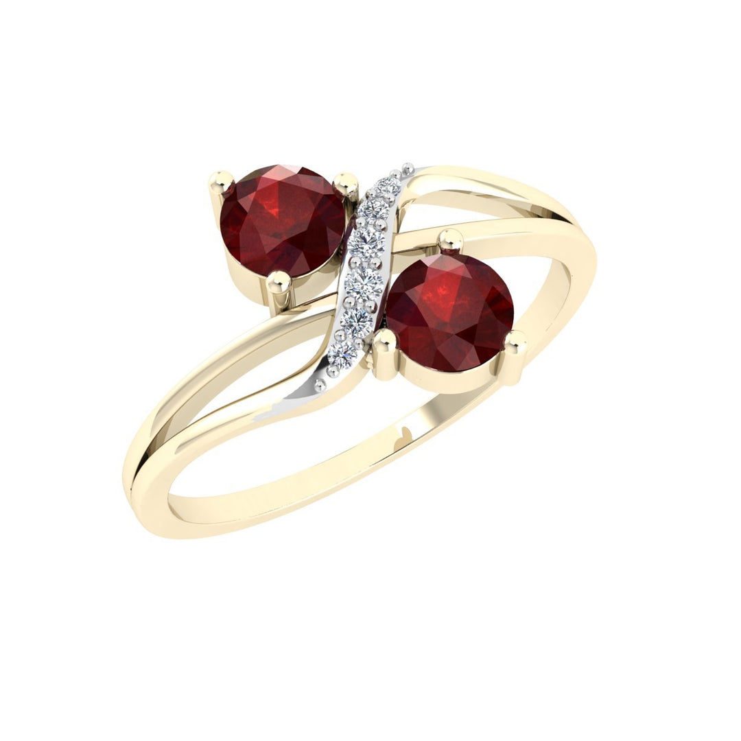 Dainty Duo Ruby Gemstone Ring