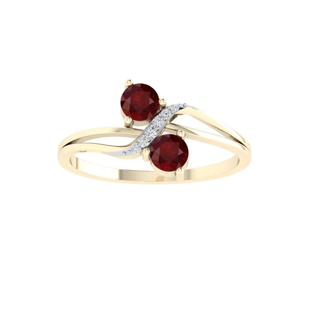 Dainty Duo Ruby Gemstone Ring