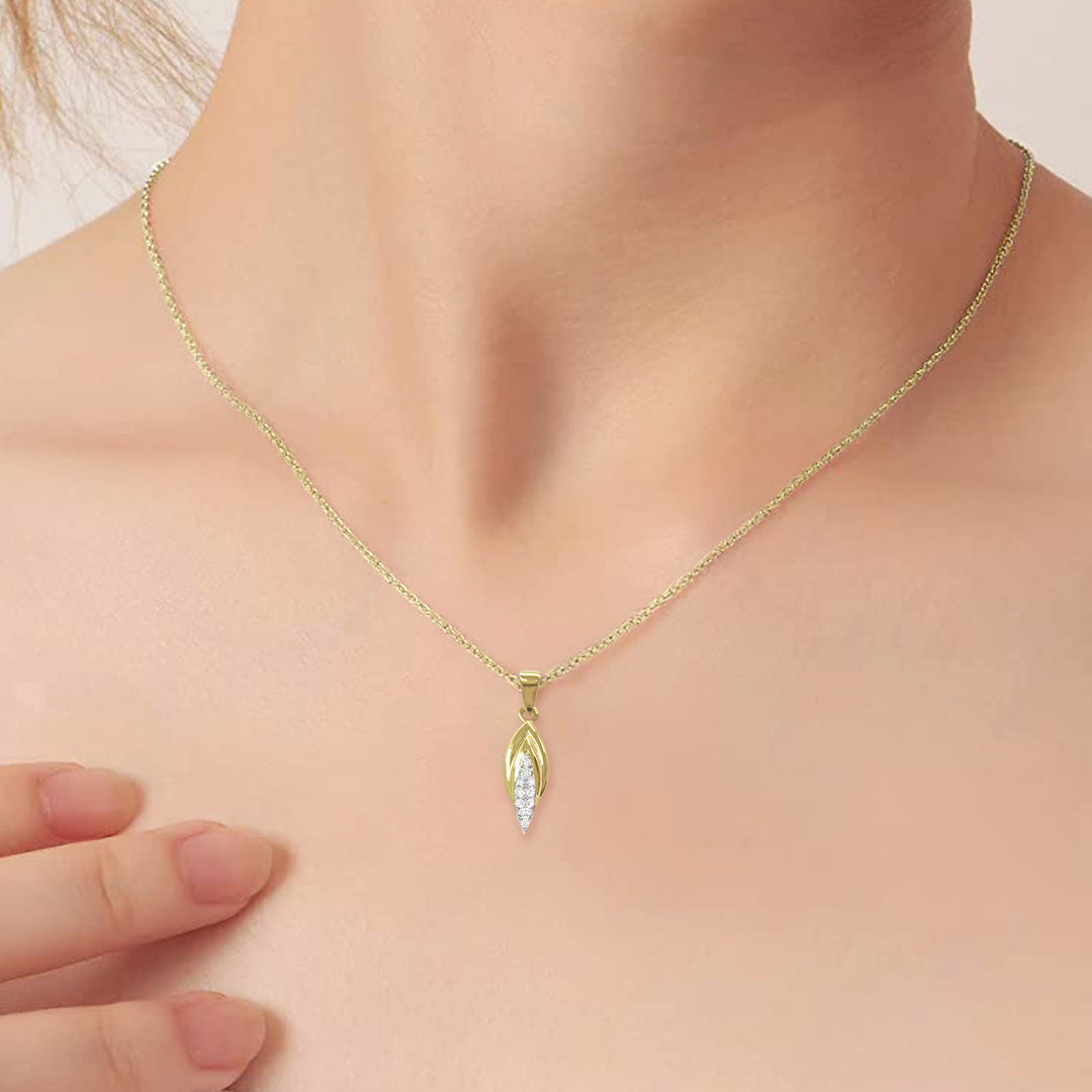 Feather Charm Diamond Pendant