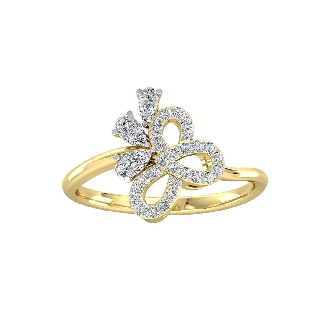 Abstract Flower Fashion Diamond Ring