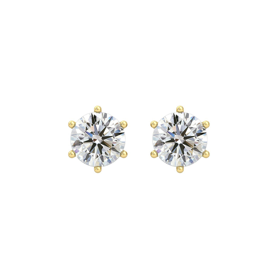 3 Carat Solitaire Diamond Stud Earrings