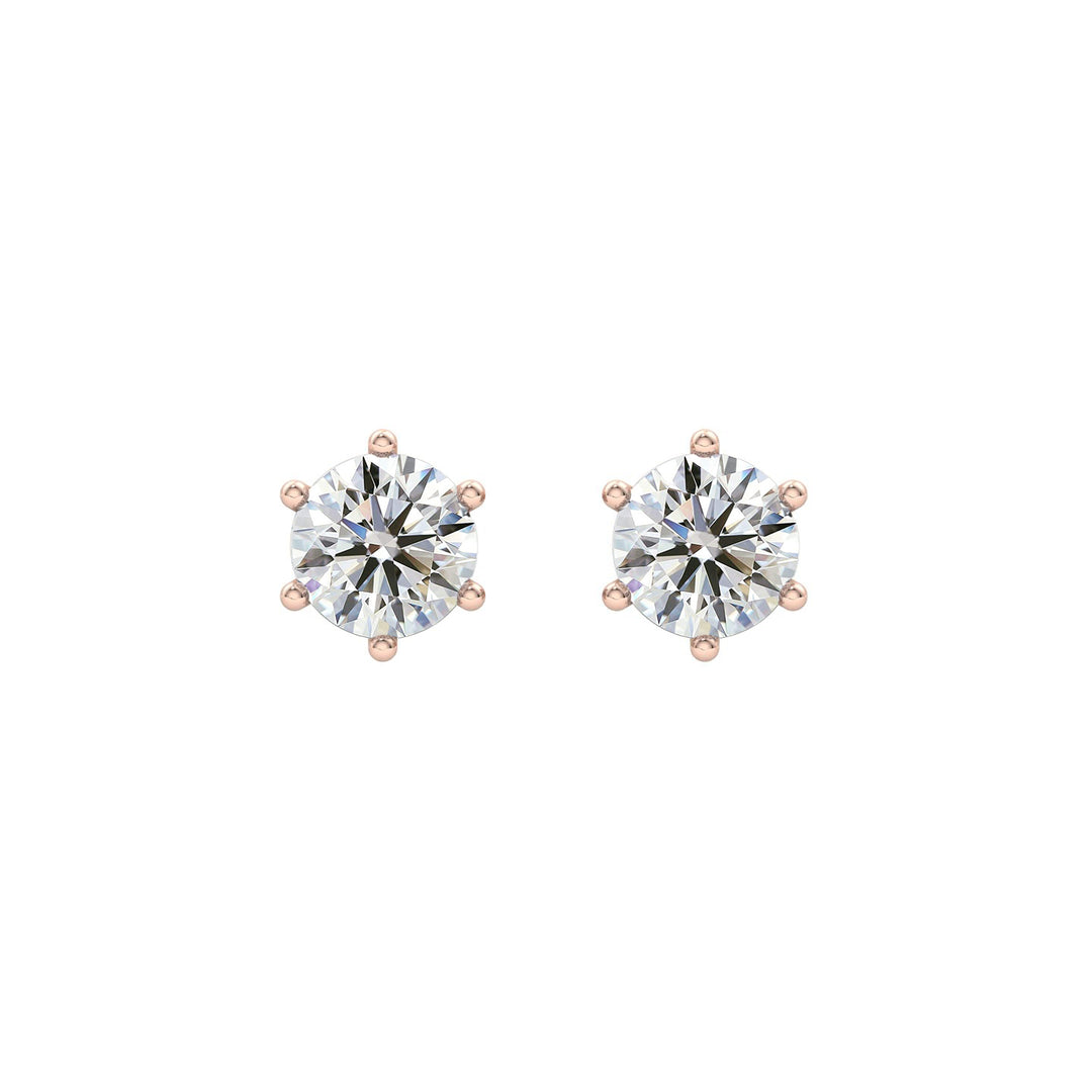 2 Carat Solitaire Diamond Stud Earrings