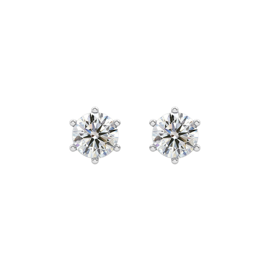 2 Carat Solitaire Diamond Stud Earrings