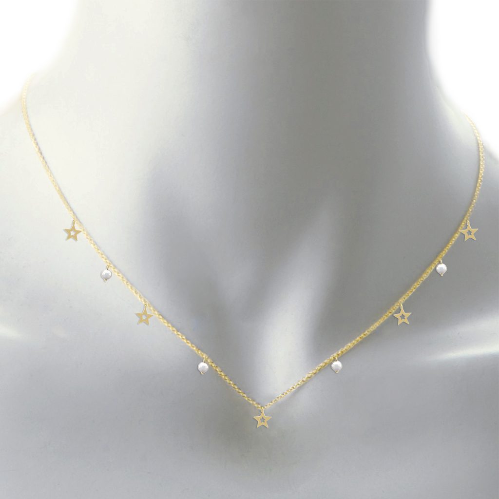 Charming Stars and Pearl Necklace