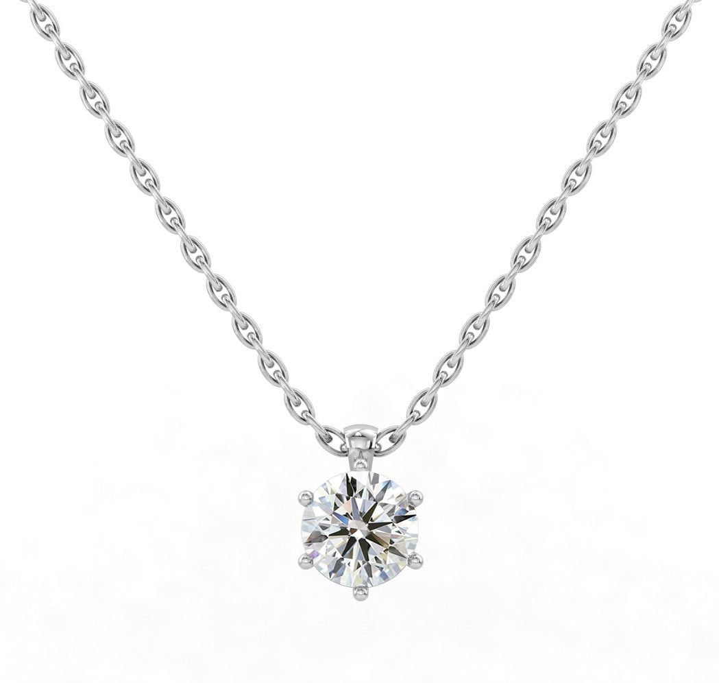 1.5 Carat Solitaire Diamond Pendant Carat Craft