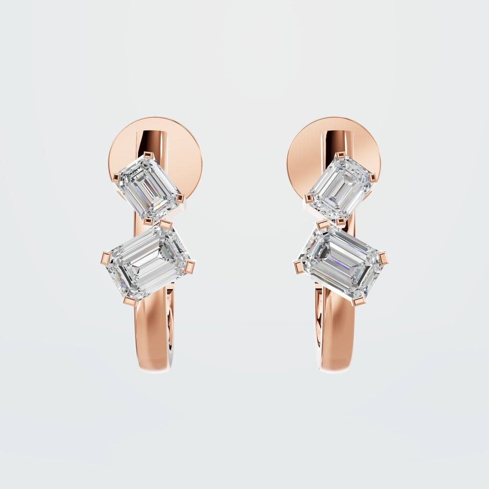Teardrop Huggies in rose gold