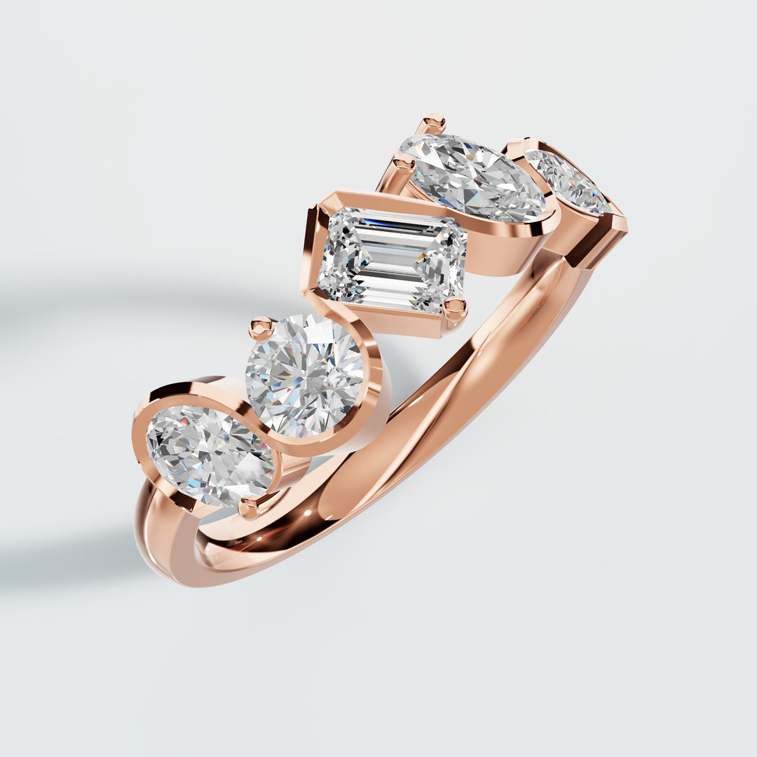 Multi Stone Crown Ring
